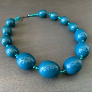 Vintage Hattie Carnegie Teal Bead Choker